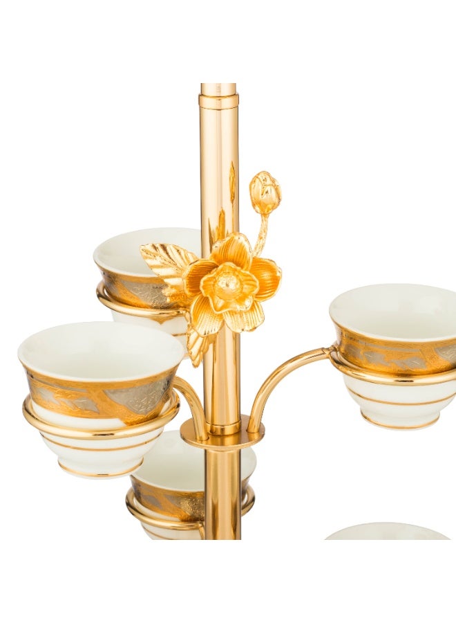 Dania Luxury Arabic coffee cup holder in gold – holds 6 cups | Size 18x35 cm ☕✨ - Image 2